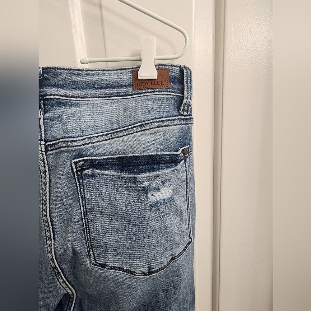 Judy Blue Bootcut Stretch Denim Jeans Distressed Size 11/30 - Picture 10 of 10
